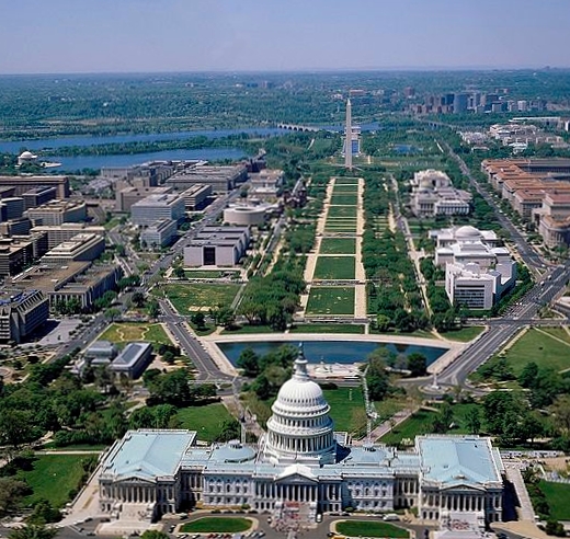 Aerial View of the National Mall and the Smithsonian Institution Museums, Washington DC