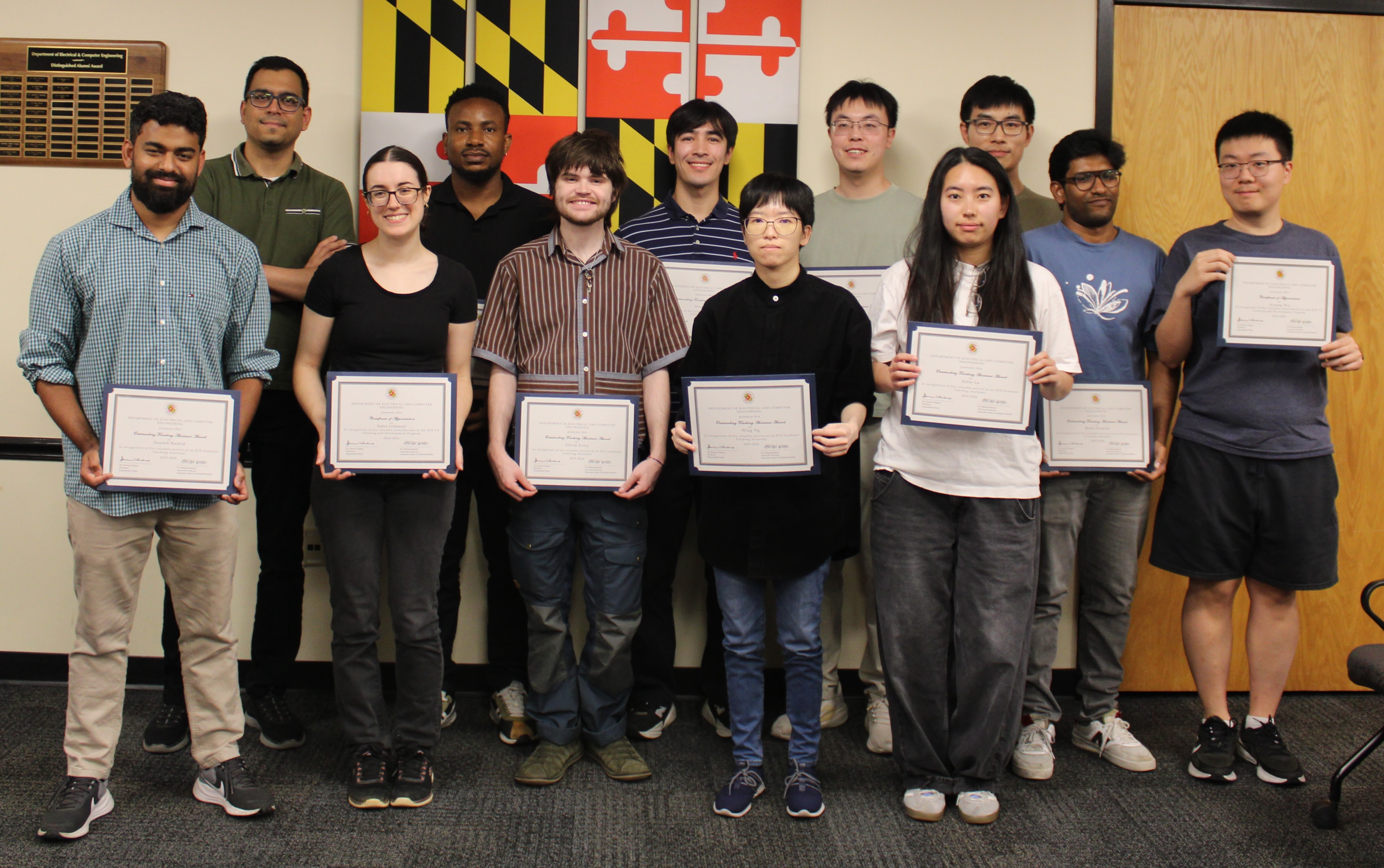 Recipients of 2025-26 Outstanding Teaching Assistant Awards