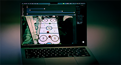 Aerial view of hockey table (from camera mounted above the table)